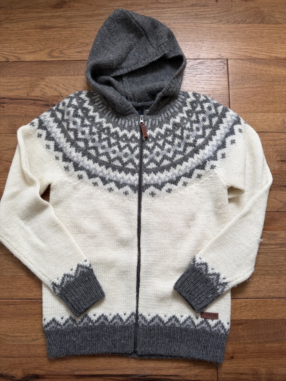 Icewear Iceland 100% Wool Nordic Zip Hoodie Fair Isle XS